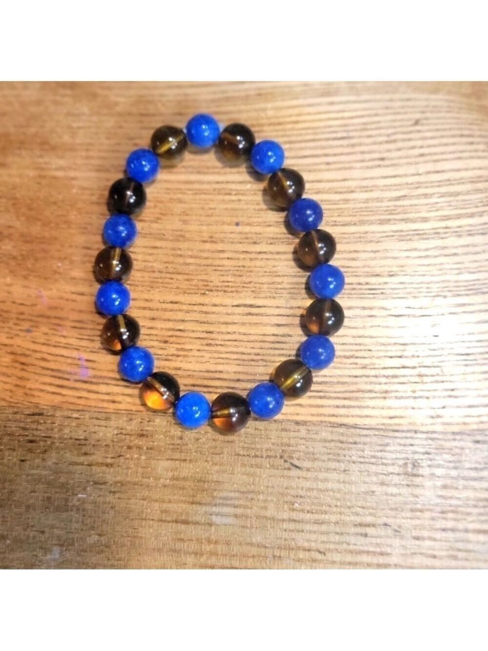 Blue Kyanite Smoky Quartz Stretchy Bracelet